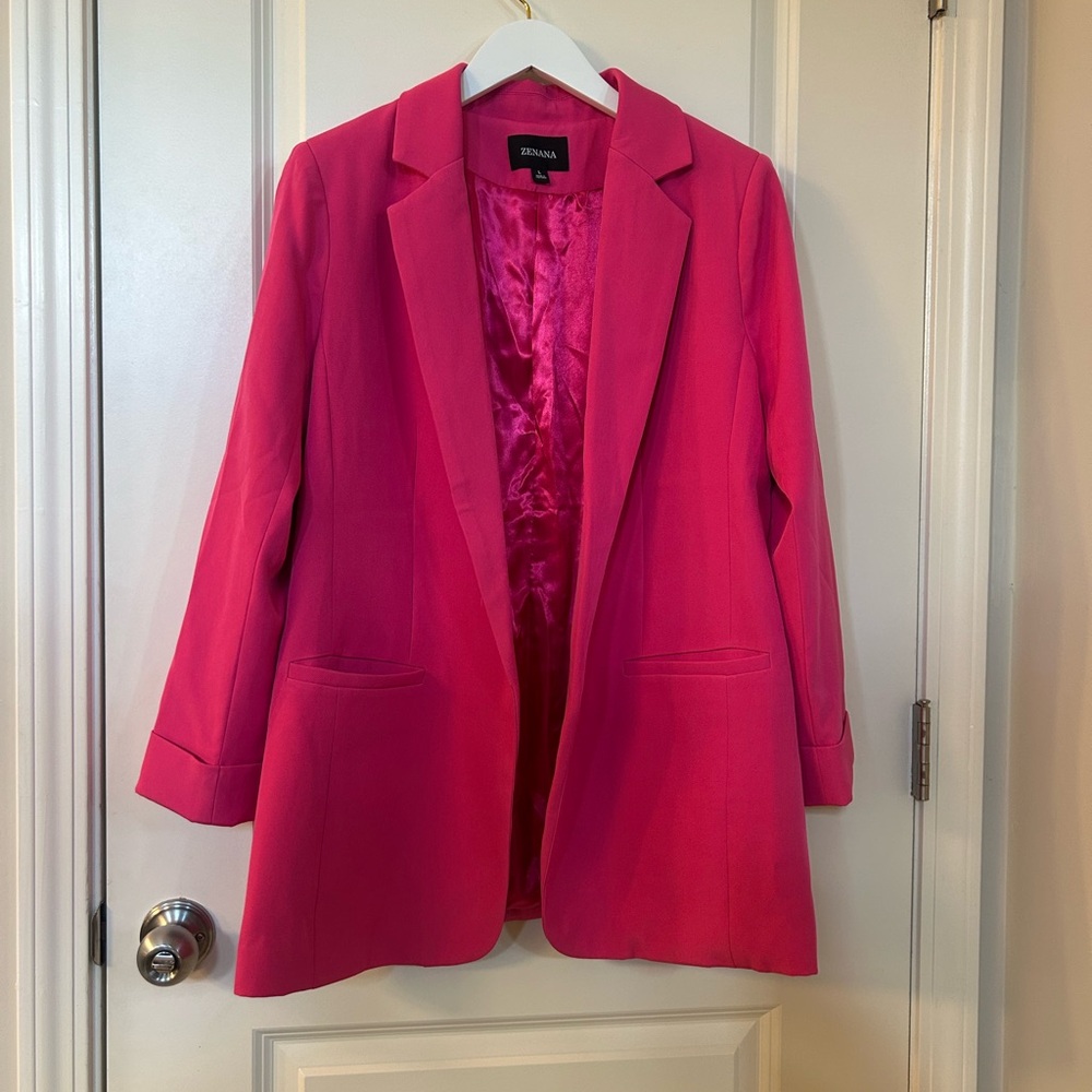Zenana Outfitters Women's Vibrant Pink Blazer